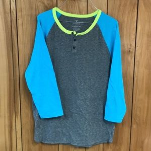 American Eagle Outfitters Baseball Henley Tee